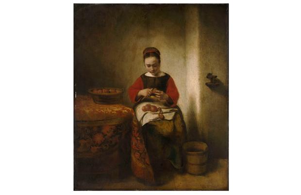 Nicolaes Maes (Dutch, 1634–1693)
Young Woman Peeling Apples, ca. 1655
Oil on wood
21 1/2 x 18 in. (54.6 x 45.7 cm)
The Metropolitan Museum of Art, Bequest of Benjamin Altman, 1913
(14.40.612) Nicolaes Maes (Dutch, 1634–1693)
Young Woman Peeling Apples, ca. 1655
Oil on wood
21 1/2 x 18 in. (54.6 x 45.7 cm)
The Metropolitan Museum of Art, Bequest of Benjamin Altman, 1913
(14.40.612)