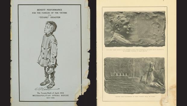 The program from the April 29, 1912, benefit performance at the Metropolitan Opera House for families of victims of the Titanic disaster.