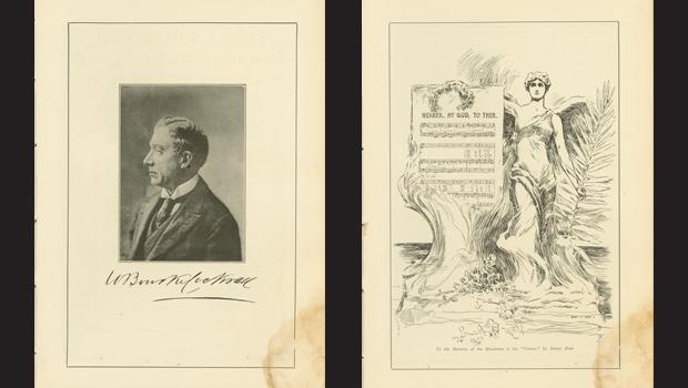 Written on the bottom right: 'To the memory of the musicians of the Titanic by Henry Hutt.'