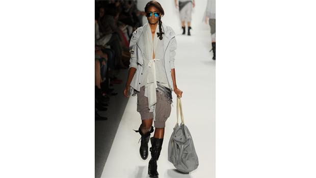 A model walks the runway at the Nicholas K Spring 2011 fashion show during the Mercedes-Benz Fashion Week Spring 2011 Official Coverage at Lincoln Center on September 9, 2010 in New York City.