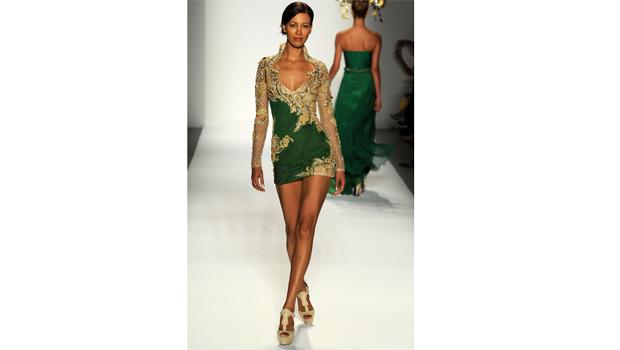 A model walks the runway at the Farah Angsana Spring 2011 fashion show during Mercedes-Benz Fashion Week Official Coverage at Lincoln Center on September 9, 2010 in New York City.