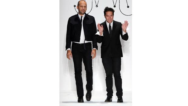 Designers Brian Wolk and Claude Morais walk the runway at the Ruffian Spring 2011 fashion show during Mercedes-Benz Fashion Week at The Studio at Lincoln Center on September 9, 2010 in New York City.