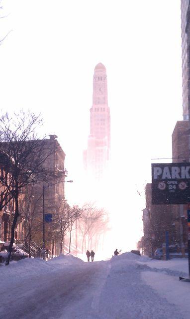 Snowy Clock Tower, Brooklyn Snowy Clock Tower, Brooklyn