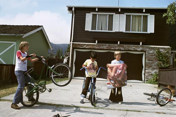 The Sternfeld show at Luhring Augustine is comprised of images from the 1970s. In this image from California, a boy holds Farah Fawcett's iconic poster.