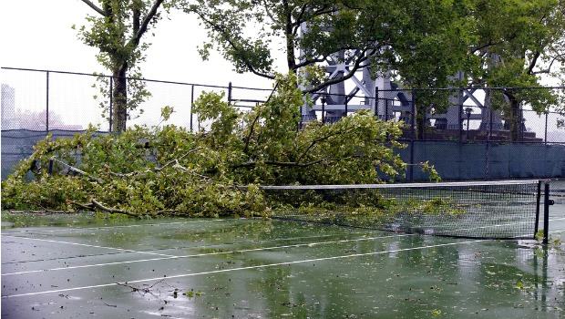 A tennis court at East River Park, post-Irene. A tennis court at East River Park, post-Irene.