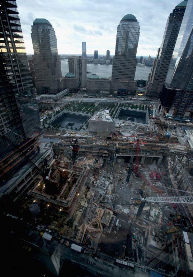 An elevated view of The World Trade Center sit, which sustained no damage when Hurricane Irene hit the region and city on August 28, 2011 in New York City. An elevated view of The World Trade Center sit, which sustained no damage when Hurricane Irene hit the region and city on August 28, 2011 in New York City.