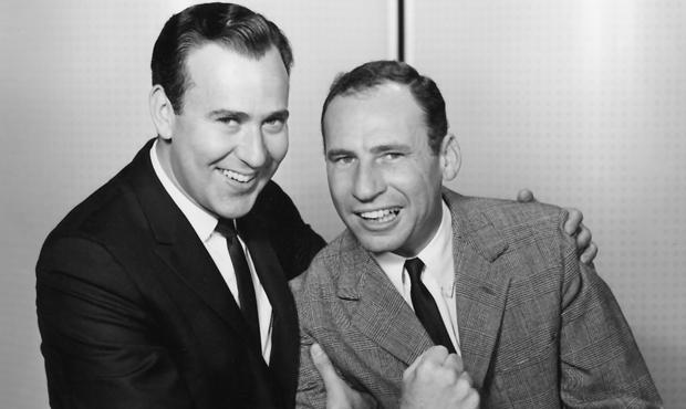 Carl Reiner and Mel Brooks in their in their iconic '2000 Year Old Man' routine