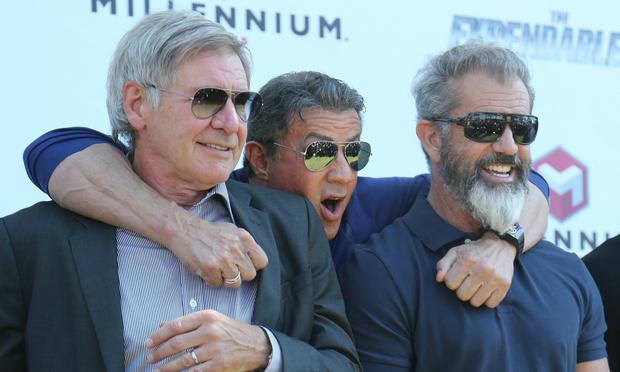 Harrison Ford, Sylvester Stallone, and Mel Gibson are among a trend of aging actors playing a has-been version of themselves The Expendables 3