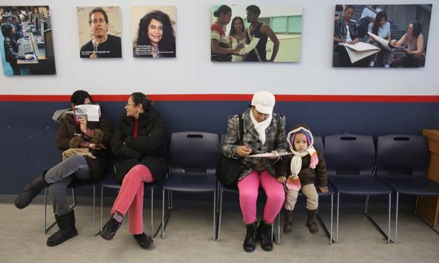 Immigrants from the Dominican Republic wait to see an immigration lawyer on January 31, 2013 in New York City.