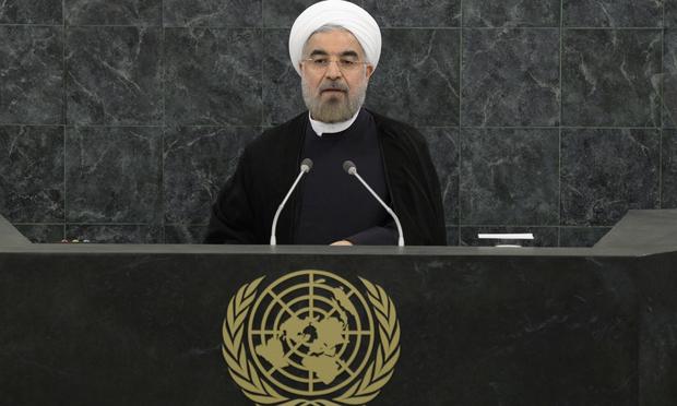 Iranian President Hassan Rouhani addresses the U.N. General Assembly on September 24, 2013 in New York City