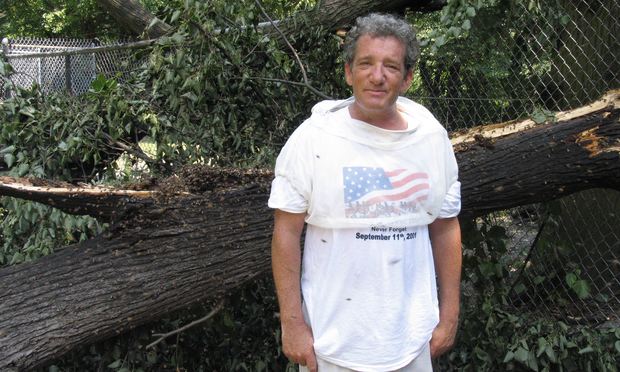 Beekeeper Jim Fischer and a fallen bee tree in need of rescuing. Beekeeper Jim Fischer and a fallen bee tree in need of rescuing.
