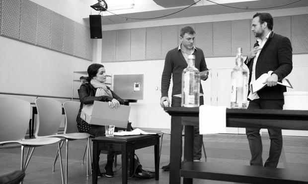 Rachel Weisz, Daniel Craig, and Rafe Spall in hehearsal for Harold Pinter's 'Betrayal,' directed by MIke Nichols. Opens Oct. 27 at the Barrymore Theater. Rachel Weisz, Daniel Craig, and Rafe Spall in hehearsal for Harold Pinter's 'Betrayal,' directed by MIke Nichols