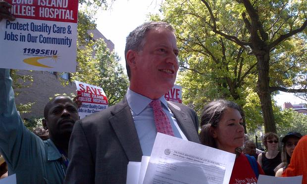 Public Advocate and democratic mayoral candidate Bill de Blasio