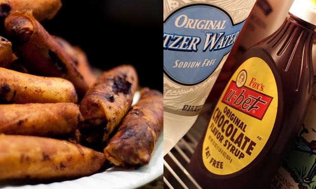 New York treats available at the Eldridge Street Synagogue's Egg Roll & Egg Cream Festival Egg rolls and egg cream