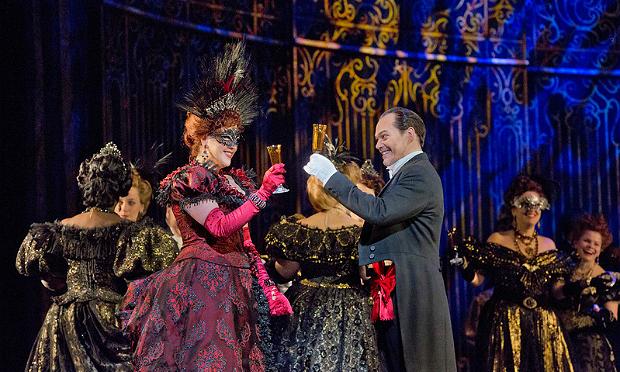Susanna Phillips and Christopher Maltman in Act 2 of Johann Strauss, Jr.'s 'Die Fledermaus.' Susanna Phillips as Rosalinde and Christopher Maltman as Eisenstein in Act 2 of Johann Strauss, Jr.'s 'Die Fledermaus.'