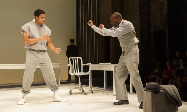 Ray Fisher and K. Todd Freeman onstage in 'Fetch Clay, Make Man' Ray Fisher and K. Todd Freeman onstage in 'Fetch Clay, Make Man'