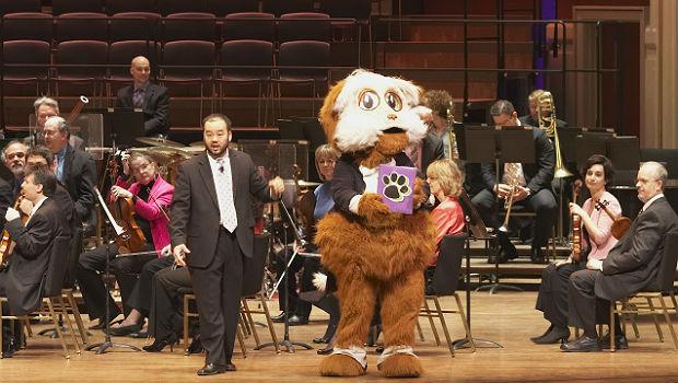 Fiddlesticks, the Pittsburgh Symphony's mascot with conductor Lawrence Loh Fiddlesticks, the Pittsburgh Symphony's mascot with conductor Lawrence Loh