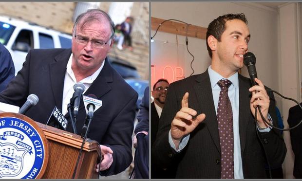 Jerramiah Healy, Mayor of Jersey City, and Steven Fulop, Ward E Councilman, candidates for mayor in Jersey City