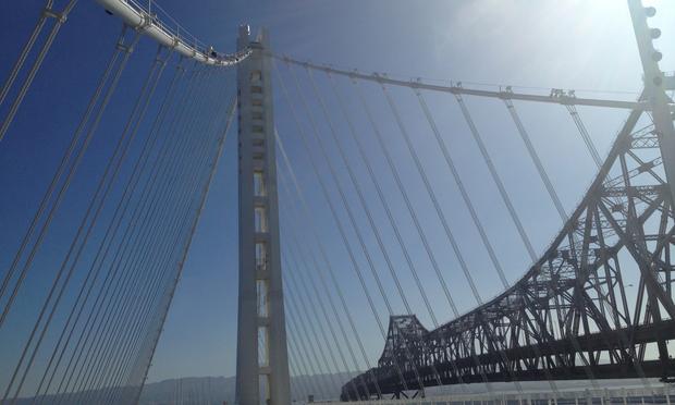 The new eastern span of the Bay Bridge on Friday Aug. 30, before it opened to traffic.