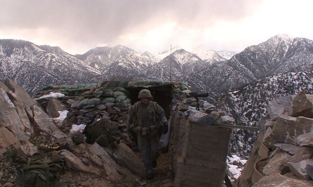 SFC Patterson checking his men at OP, in 'Korengal,' a documentary directed by Sebastian Junger SFC Patterson checking his men at OP, in 'Korengal,' a documentary directed by Sebastian Junger