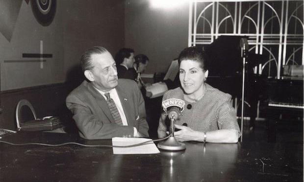 Licia Albanese with WNYC Music Director Herman Neuman in the studio in 1961 Licia Albanese with WNYC Music Director Herman Neuman in the studio in 1961