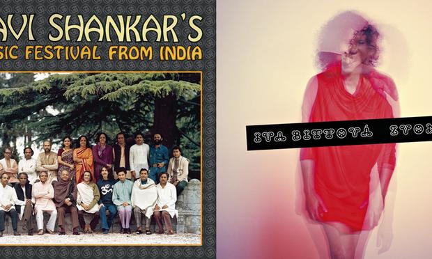 the album covers for Ravi Shankars Music Festival from India, and Iva Bittova's Zvon