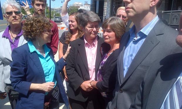 Cindy Meneghin and Maureen Kilian are among six gay couples fighting for same sex marriage in New Jersey.