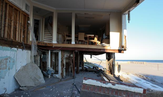 A home in Belle Harbor, Queens, that remains damaged after Sandy at the end of February. A home in Belle Harbor, Queens, that remains damaged after Sandy at the end of February.