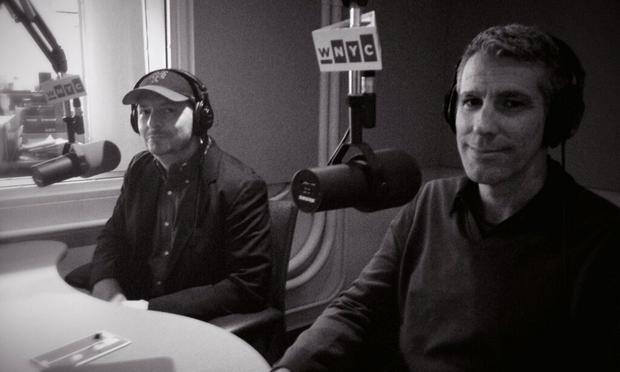 Peter Mercurio and Daniel Stewart, who find a baby boy in the subway and end up adopting him, in WNYC's Studio 2