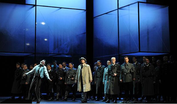 Deutsche Oper am Rhein's 'Tannhauser,' with Markus Eiche (Wolfram), Thorsten Grümbel (Landgraf) Deutsche Oper am Rhein's 'Tannhauser', with Markus Eiche (Wolfram), Thorsten Grümbel (Landgraf), men's chorus