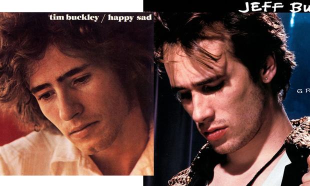 album covers: Tim Buckley's 'Happy Sad,' left, and Jeff Buckley's 'Grace,' right