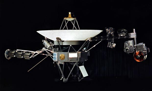 NASA photograph of one of the two identical Voyager space probes Voyager 1 and Voyager 2 launched in 1977.
