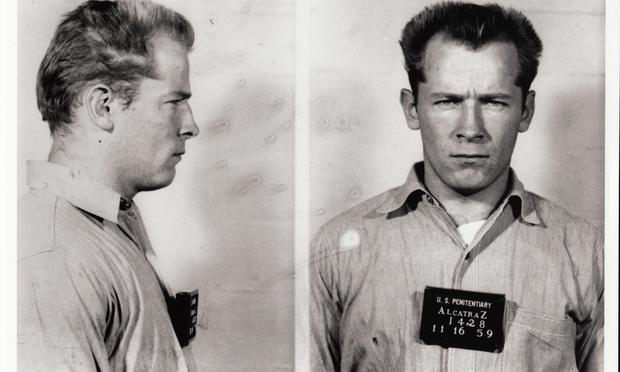 Mugshot of James 'Whitey' Bulger. Alcatraz Federal Penitentiary. From the film 'Whitey: United States of America v. James J. Bulger,' a Magnolia Pictures release. James 'Whitey' Bulger