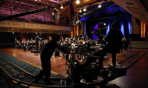 The 'All-Star Orchestra' recording session at the Manhattan Center in Midtown The 'All-Star Orchestra' recording session at New York City’s Manhattan Center
