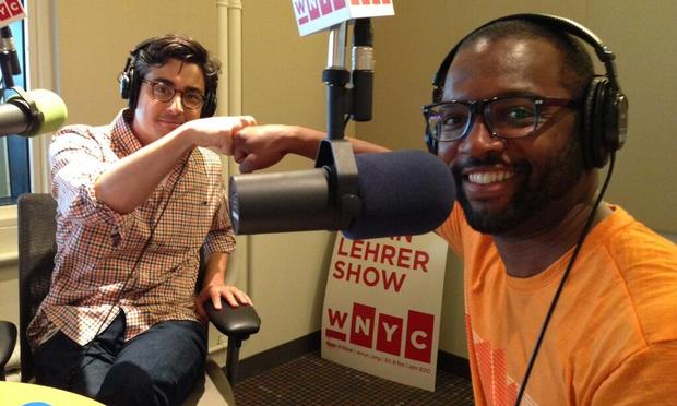 Tanner Colby, author of 'Some of My Best Friends Are Black' and Baratunde Thurston, author of 'How to Be Black' in the WNYC studios.