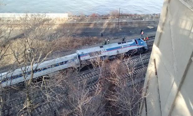An aerial view of the Metro-North derailment on Dec. 1, 2013.