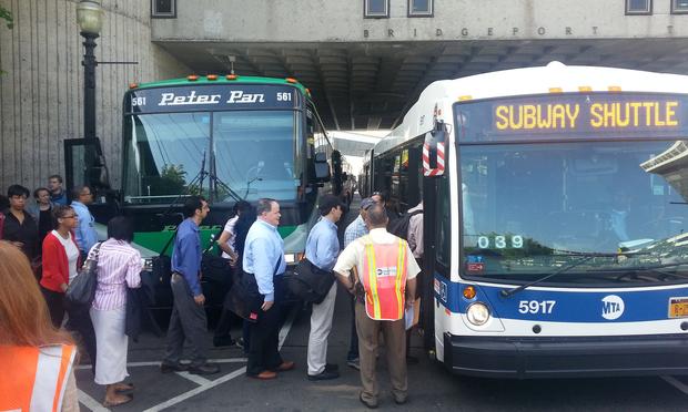 Metro-North riders in Connecticut have been taking shuttles since Friday's train derailment and collision.