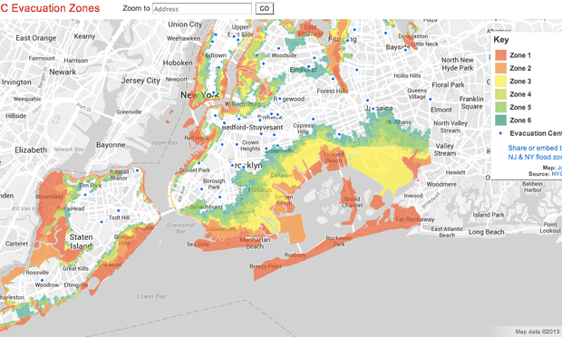 NYC Evacuation Zones during Hurricane Sandy NYC Evacuation Zones during Hurricane Sandy