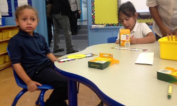 The first day of kindergarten at Hawkins Elementary School in Newark.