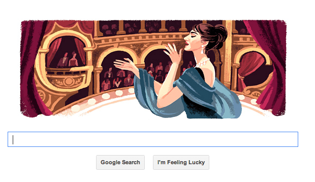 Google Doodle for Maria Callas