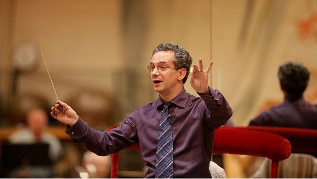 Fabio Luisi in a rehearsal on April 27, 2010. Fabio Luisi in a rehearsal with the Metropolitan Opera Orchestra on April 27, 2010.
