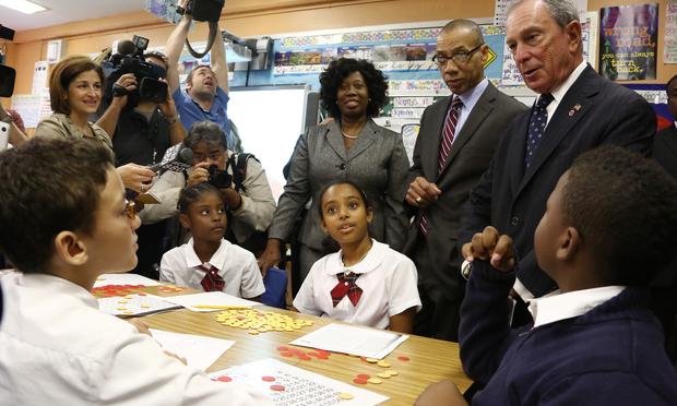 Mayor Bloomberg and Chancellor Dennis Walcott visit the TAG School for Young Scholars.