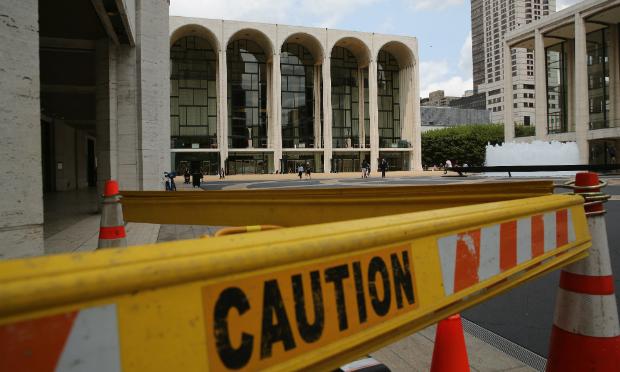 A construction site stands in front of the Metropolitan Opera on July 29, 2014 A construction site stands in front of the Metropolitan Opera on July 29, 2014