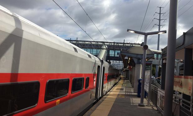 Diesel powered trains are deployed to take commuters from Stamford, CT, to Grand Central Station