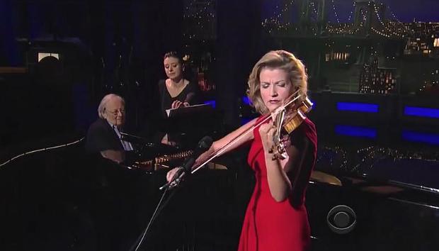 Anne-Sophie Mutter and Andre Previn on David Letterman Anne-Sophie Mutter and Andre Previn on David Letterman