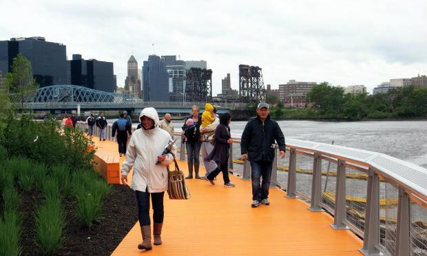 Newark residents will soon be able to enjoy the bright orange boardwalk of Newark Riverfront Park, which opens to the public on Saturday, August 3, 2013.