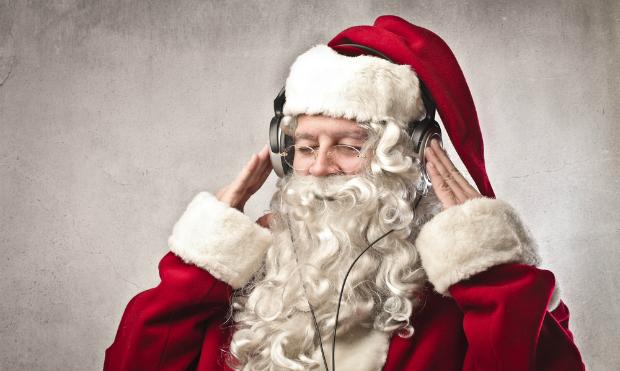 Santa Claus listens to WQXR Santa Claus listens to WQXR
