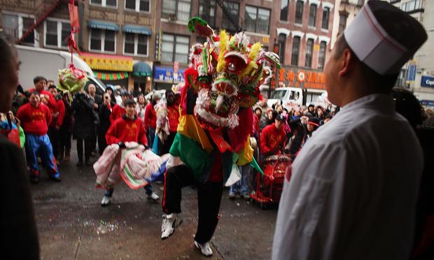 A Lunar new year celebration in New York City's Chinatown.