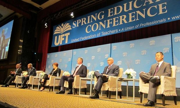 Candidates for New York City mayor shared their views with teachers at a union event