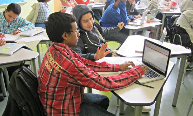 Students at one of the city's academies for software engineering